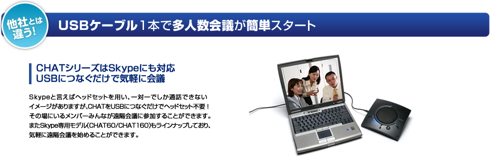 USBケーブル1本で多人数会議をスタート